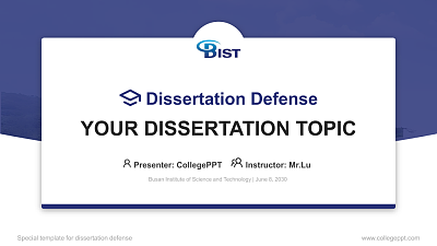 Busan Institute of Science and Technology Graduation Thesis Defense PPT Template