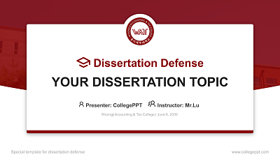 Woongji Accounting & Tax College Graduation Thesis Defense PPT Template