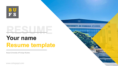 Busan University of Foreign Studies Resume PPT Template