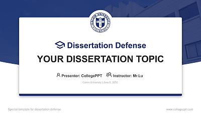 Calvin University Graduation Thesis Defense PPT Template
