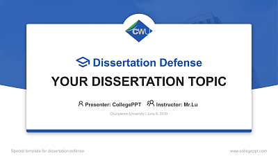Chungwoon University Graduation Thesis Defense PPT Template