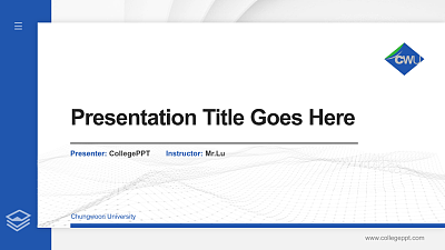 Chungwoon University Thesis Proposal/Graduation Defense PPT Template